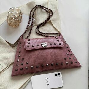 NEW Elegant pink Studded Shoulder Bag